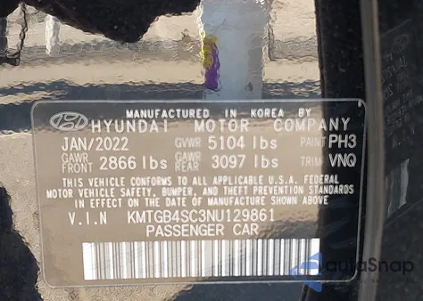 2022 Genesis G80 2.5T Rwd from USA, damaged, VIN KMTGB4SC3NU129861